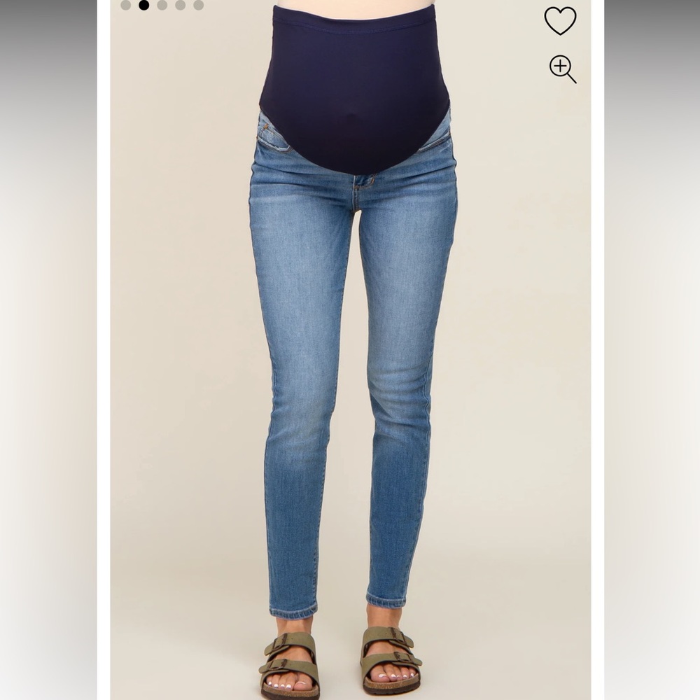 Pinkblush Women’s Skinny Maternity Jeans in Medium Blue